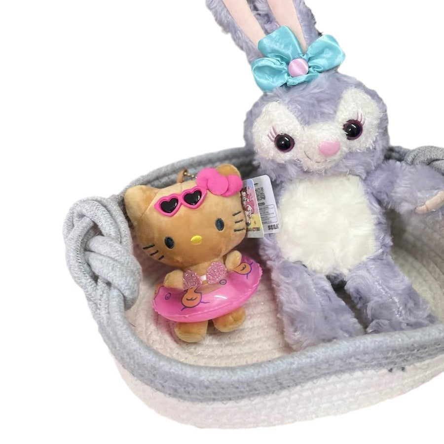 Women Versatile Storage Basket with Double Knot Accent Bowlift