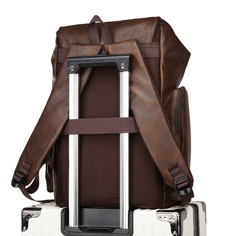 Vintage Style Leather Backpack Bowlift