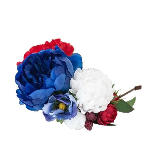 Women's flower crown headband with artistic roses and greenery Bowlift