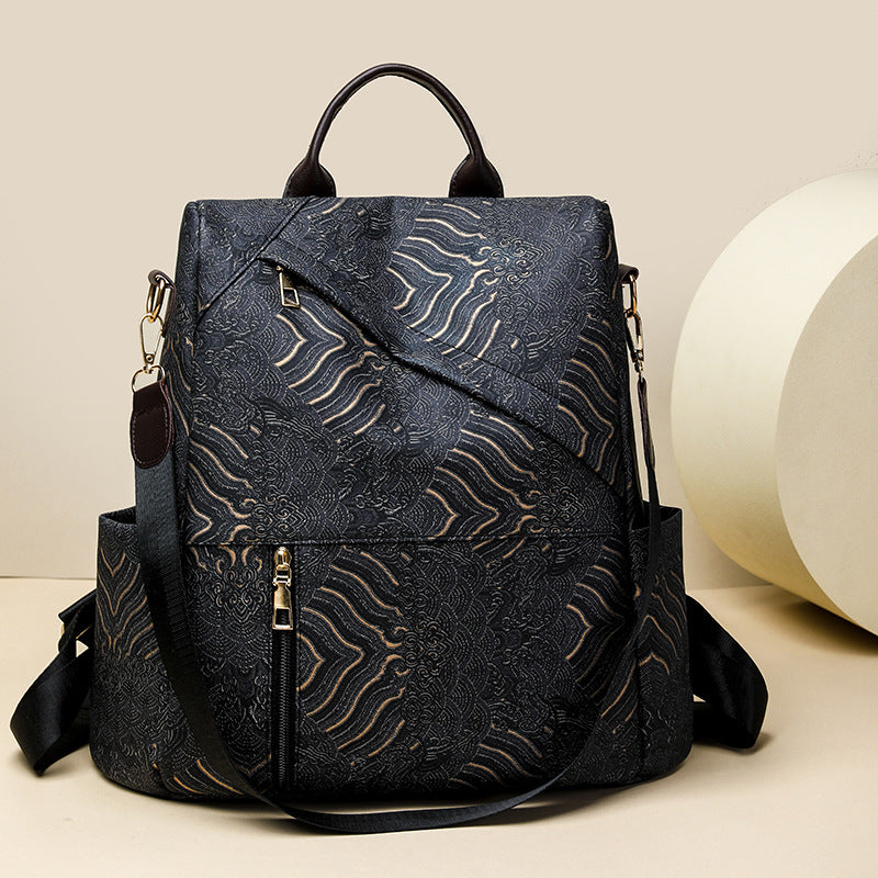 Chic Patterned Travel Backpack Bowlift
