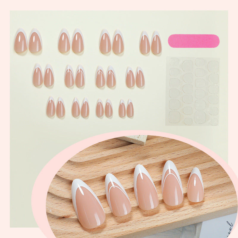 Acrylic nail set with natural look and self-adhesive tips Bowlift