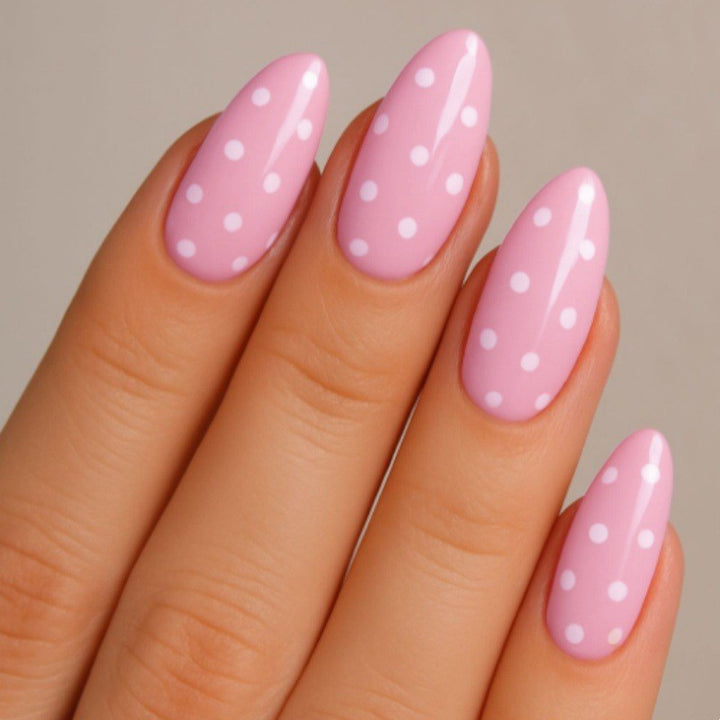 Polka Dot Stiletto Press-On Nails Bowlift
