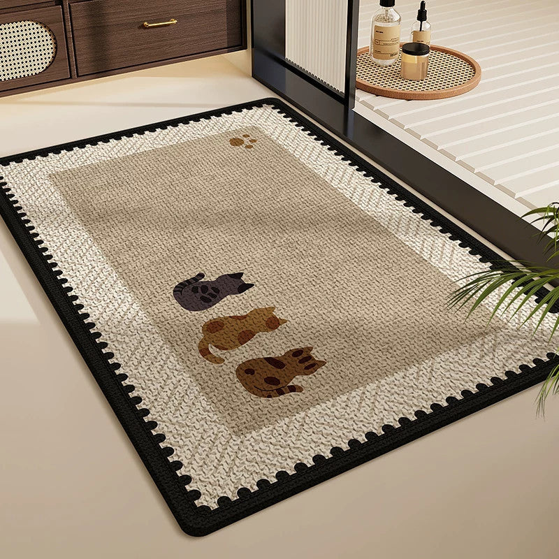 Playful Cartoon Pet Area Rug Bowlift