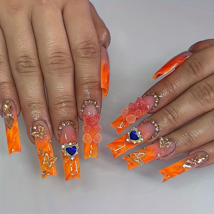 Artistic 3D Butterfly Nail Extensions Bowlift