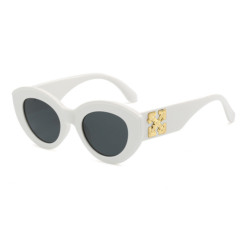 Women's Cat-Eye Sunglasses with Luxurious Accents and Sturdy Plastic Frame Bowlift