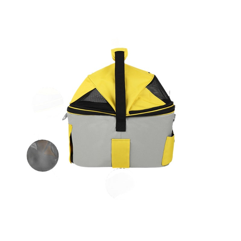 collapsible breathable pet travel carrier with reinforced metal frame and padded handle Bowlift