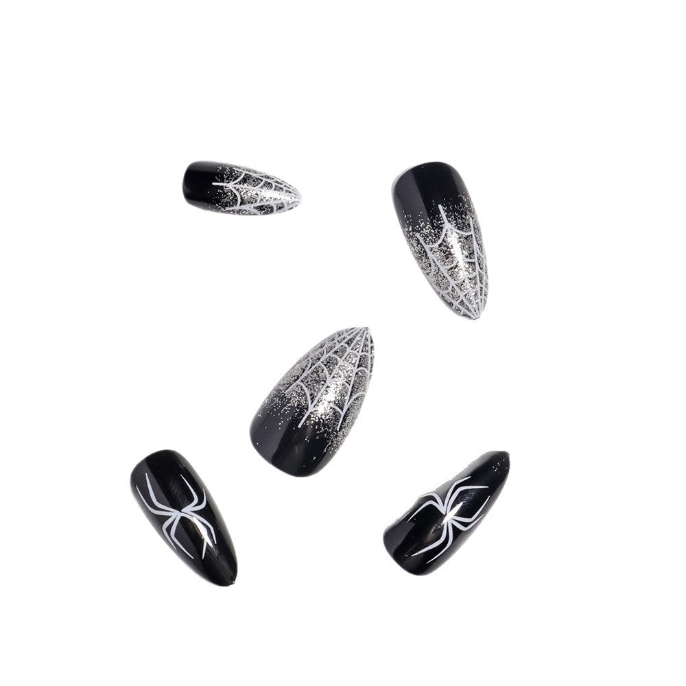 Halloween-Themed Spider Design Press-On Nails Bowlift
