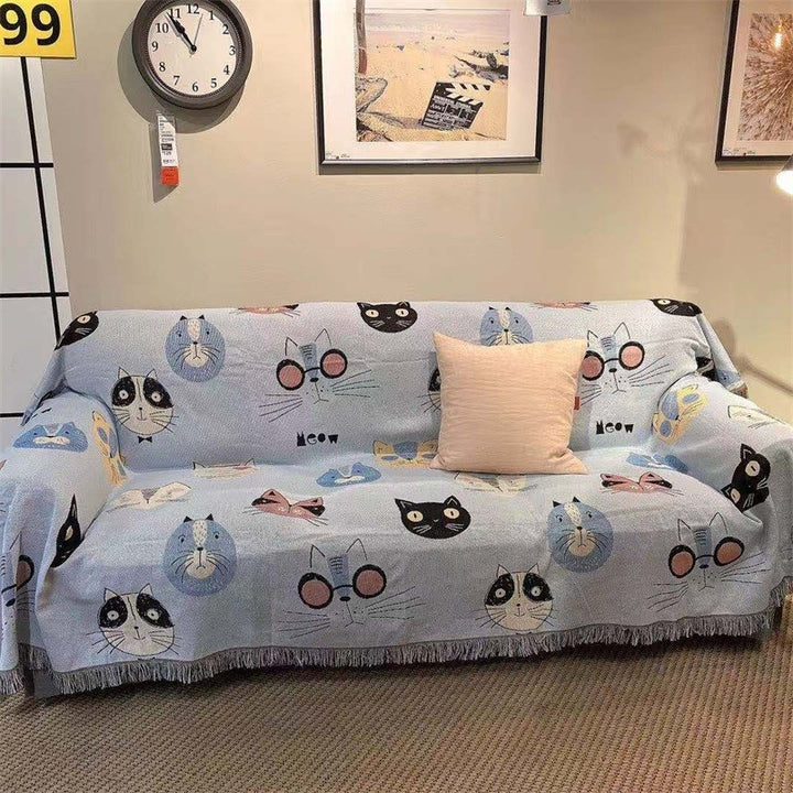 Cat-Themed Decorative Throw Blanket