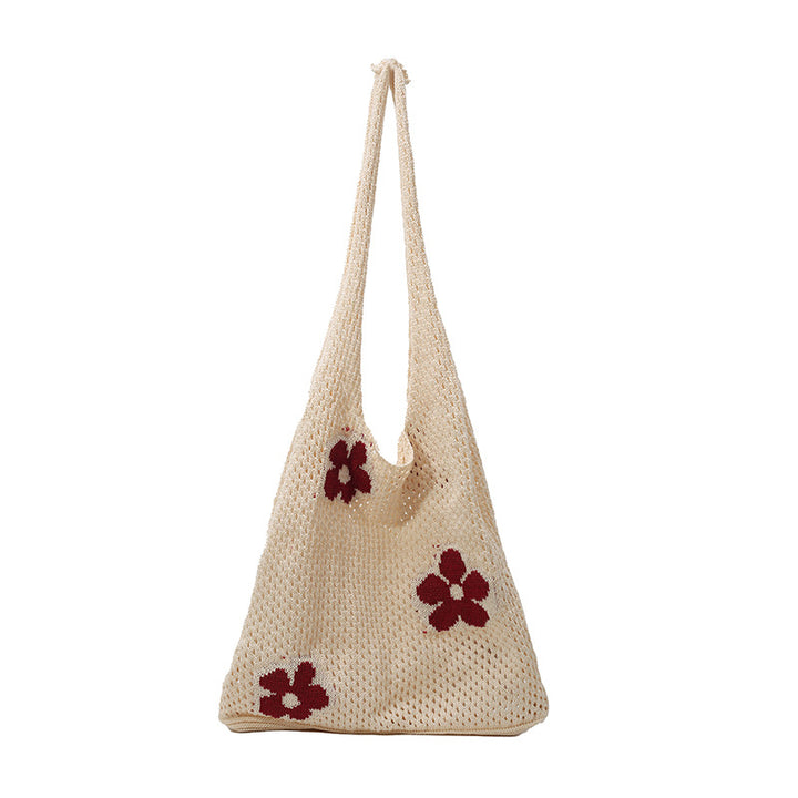 Artistic Crochet Floral Tote Bag