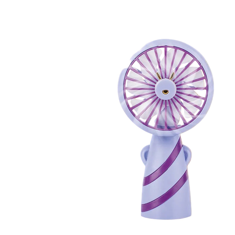 Women's Portable Mini Hand Fan with Animal Ears and USB Charging Function Bowlift