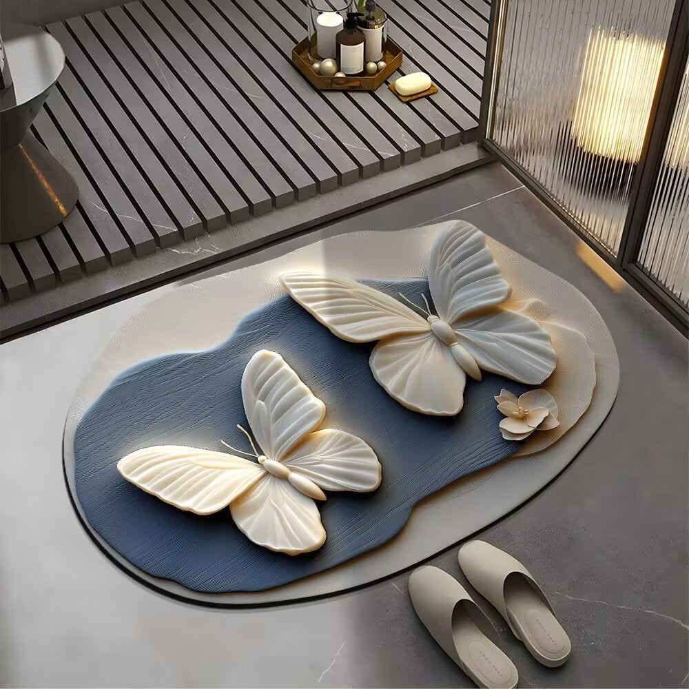 Decorative Butterfly Bath Mat Bowlift