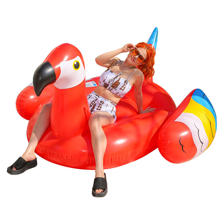 Women Inflatable Flamingo Swim Island Bowlift