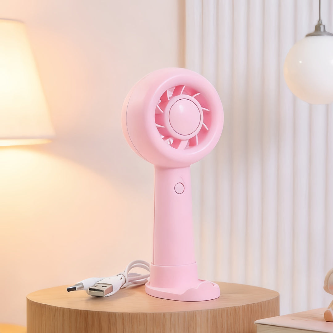 Ladies Portable Hand Fan with Ergonomic Design and USB Charging Function Bowlift
