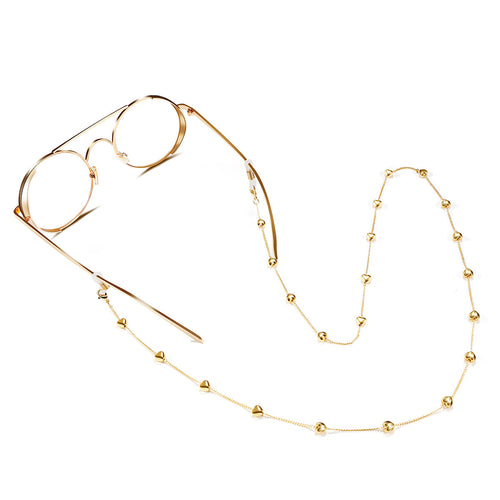 Fashionable glasses strap made of stainless steel with heart pendants Bowlift