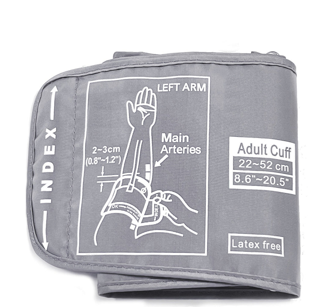 Adjustable adult upper-arm blood pressure cuff with latex free durable nylon sleeve Bowlift