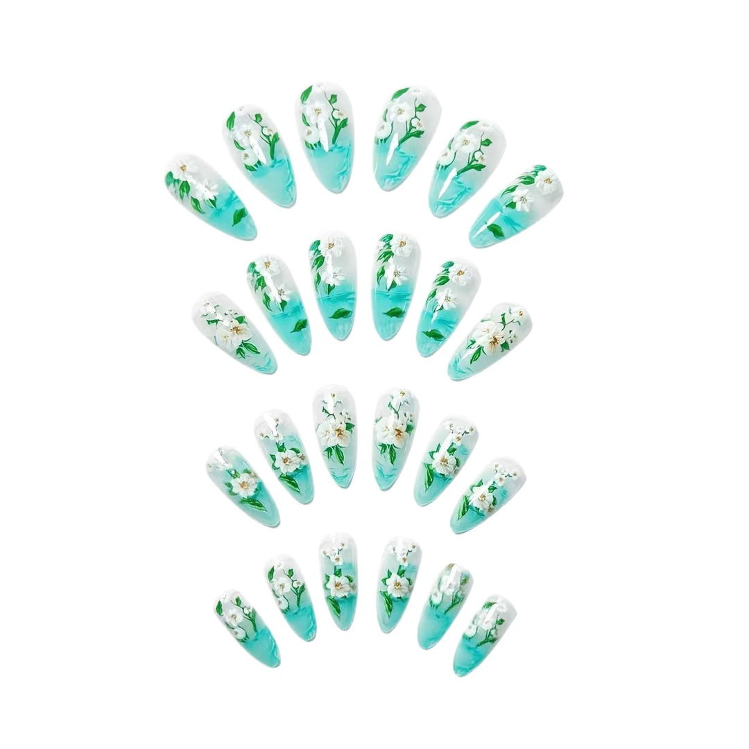 Elegant Artificial Nails in Floral Design Bowlift