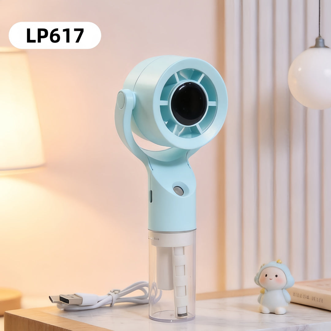 Ladies portable spray fan with USB charging function and ergonomic design Bowlift
