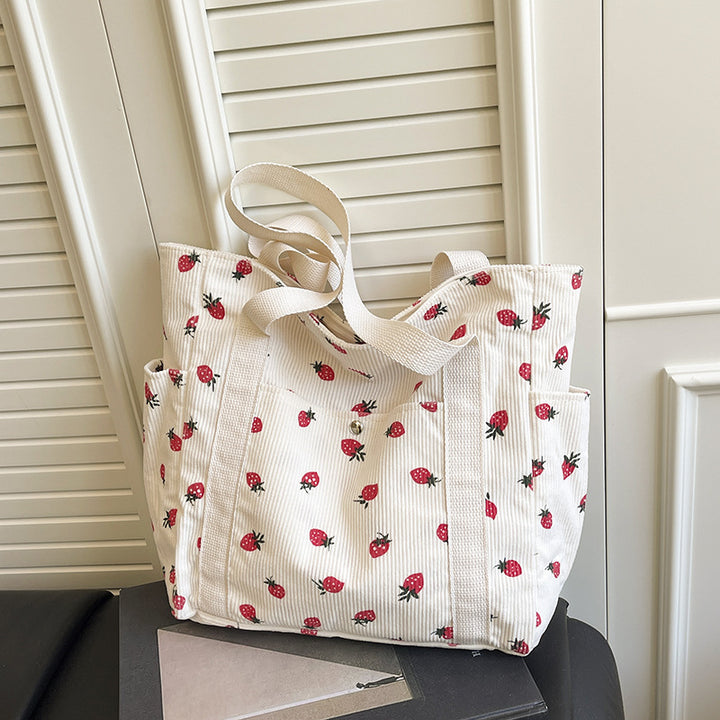 WoFloral Patterned Canvas Shopping Tote Bag Bowlift