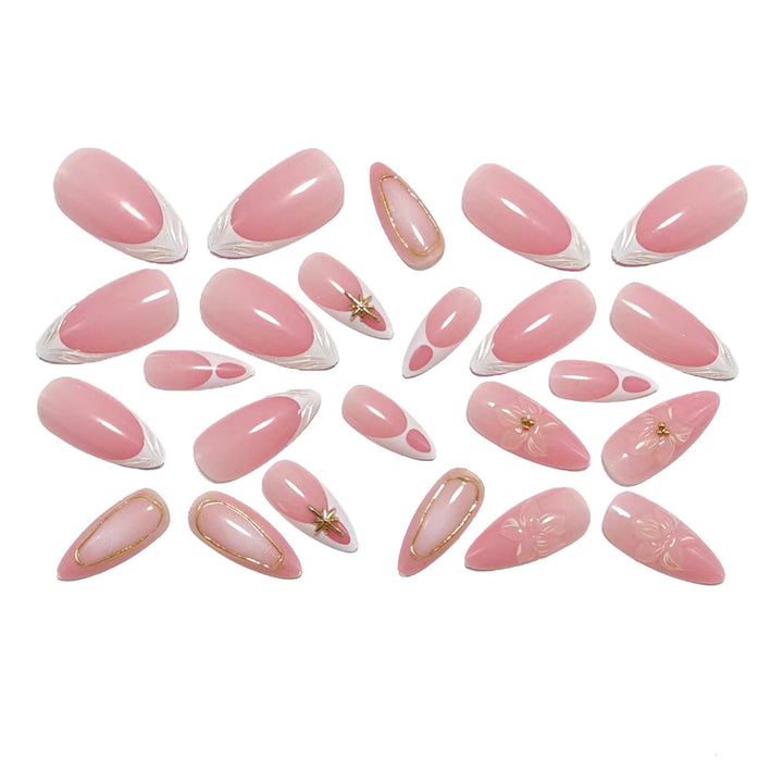 Elegant and sophisticated artificial nails with floral design Bowlift