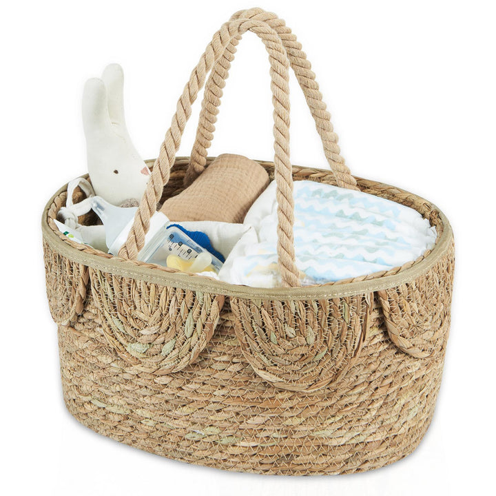 Handwoven decorative basket with ruffles Bowlift
