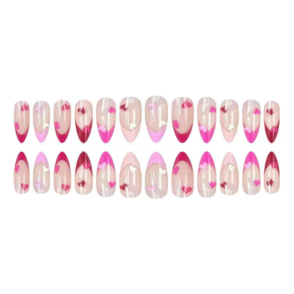 Artificial nail set with romantic heart designs Bowlift