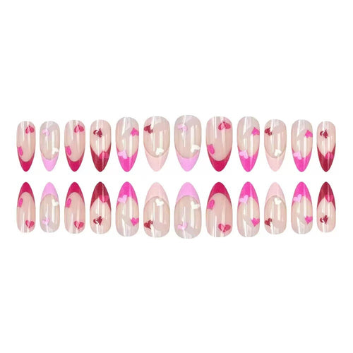 Artificial nail set with romantic heart designs Bowlift