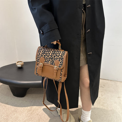 Chic Leopard Print Satchel Crossbody Bag Bowlift