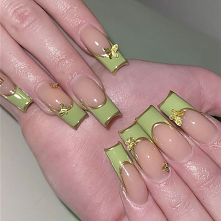 Artistic Press-On Nail Set with Celestial Design Bowlift
