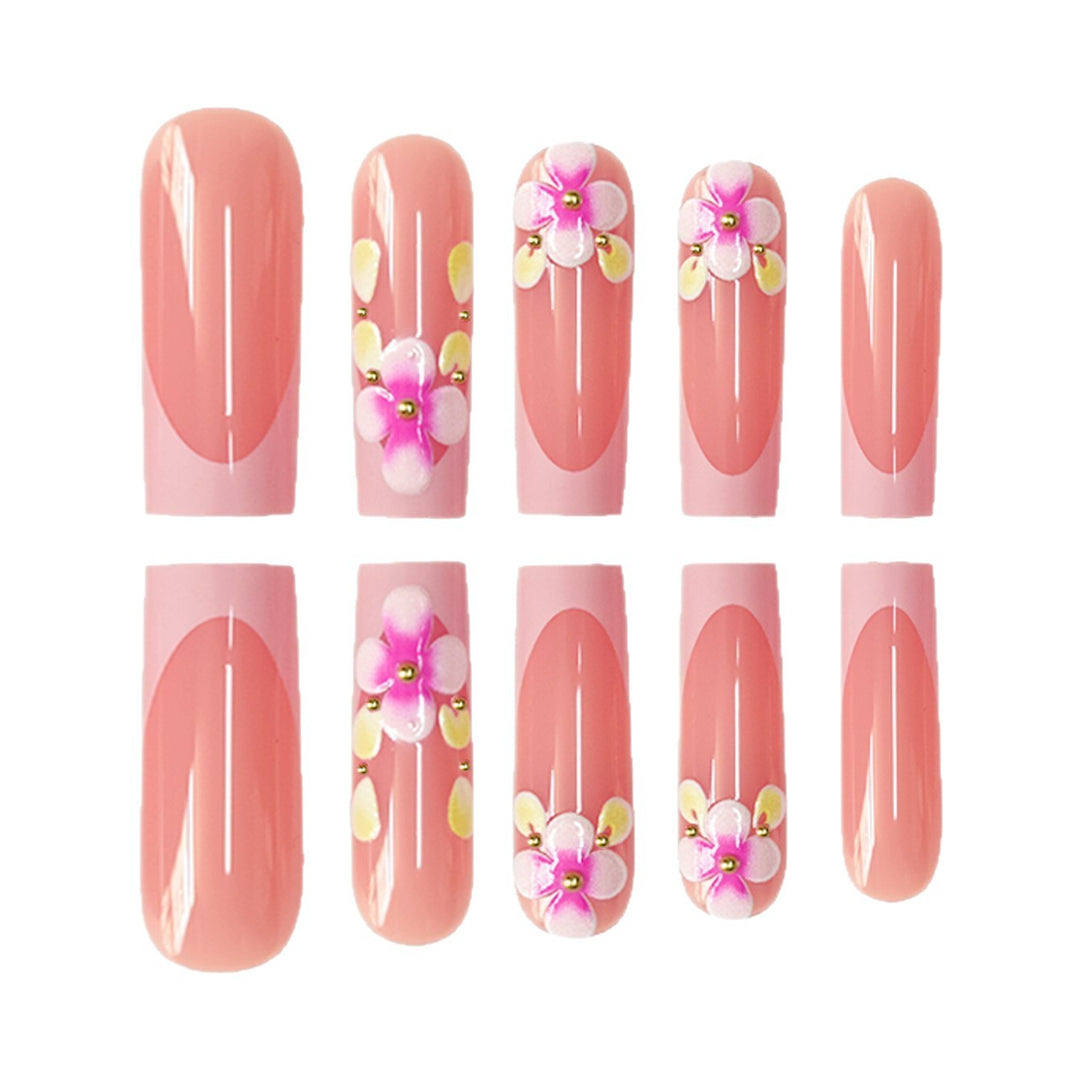 Floral Embellished Nail Art Extensions Bowlift