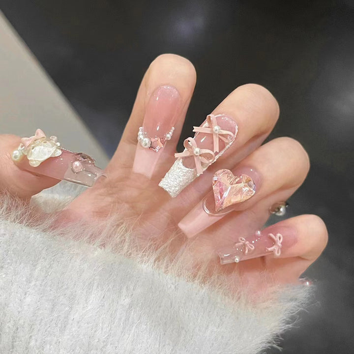 Artisan Floral Embellished Press-On Nail Set Bowlift