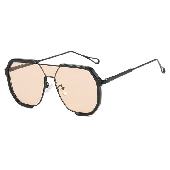 Ladies extravagant sunglasses in hexagonal design with transparent frame Bowlift