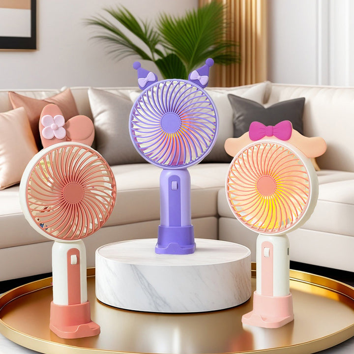 Ladies portable table fan with LED lighting and USB charging function Bowlift