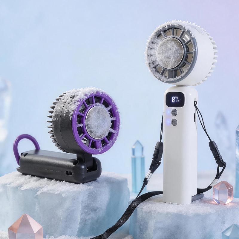 Women Portable Mini USB Fan with Digital Display Bowlift