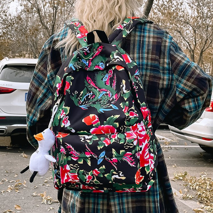 Leisure backpack with colorful floral pattern Bowlift