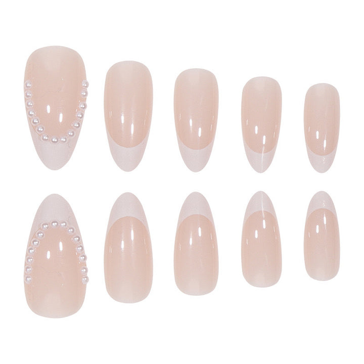 Artificial nail set with elegant tips and pearl decorations Bowlift