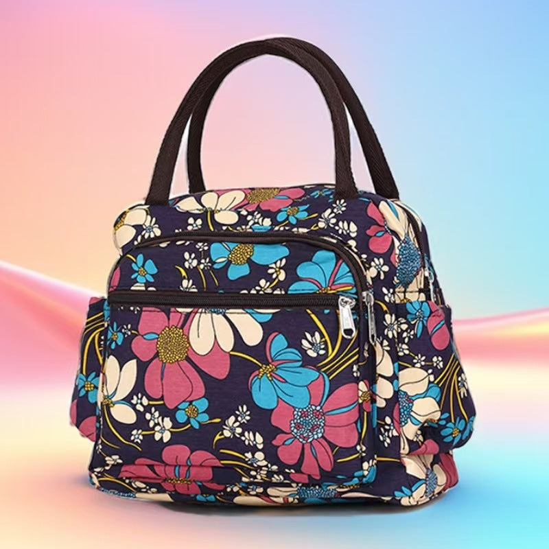 Cat Print Multi-Pocket Tote Bag Bowlift
