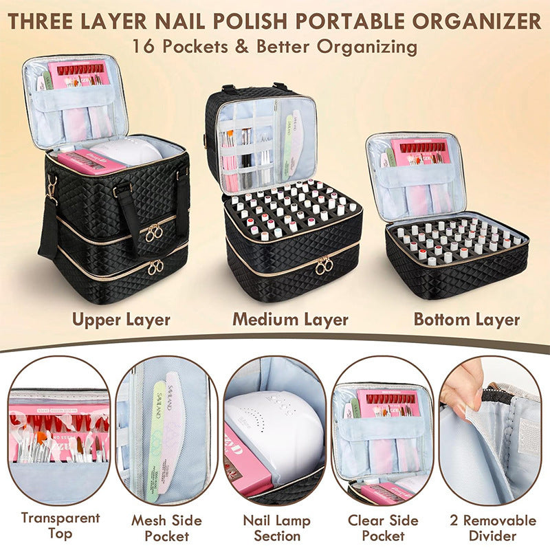 Cosmetic Organizer Bag with Multi-Level Design Bowlift
