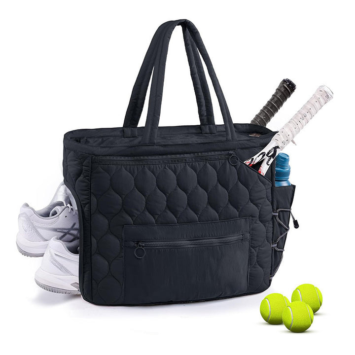 Sporty tennis bag with special shoe and accessory compartments Bowlift