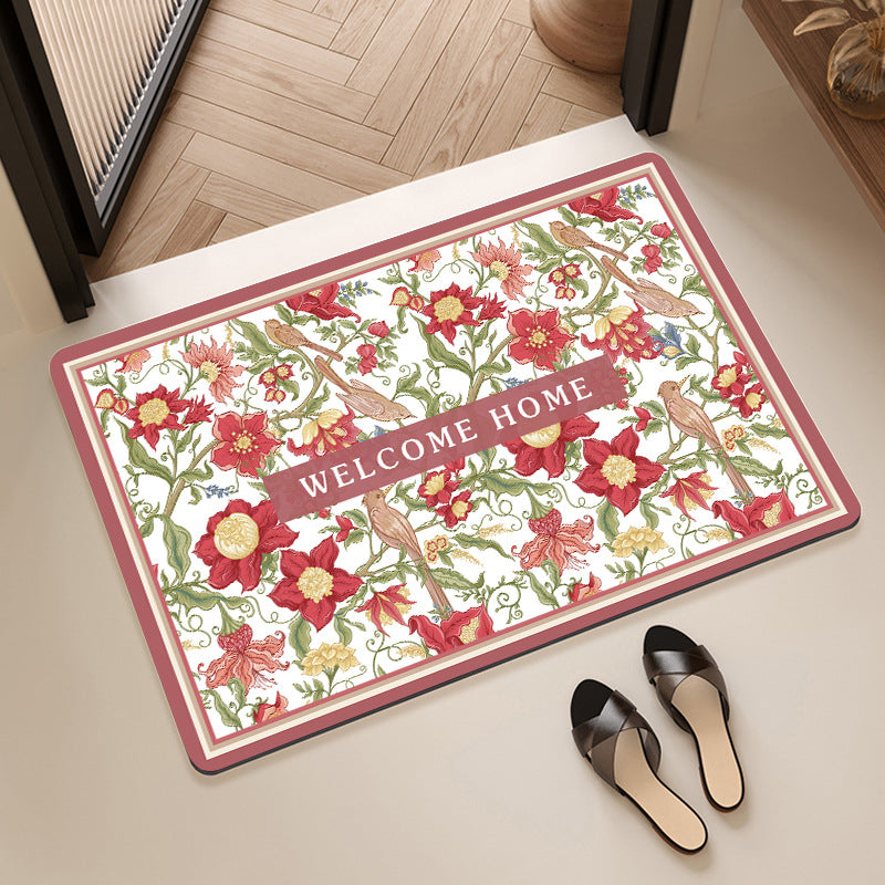 Stylish Floral Patterned Comfort Bath Mat Bowlift