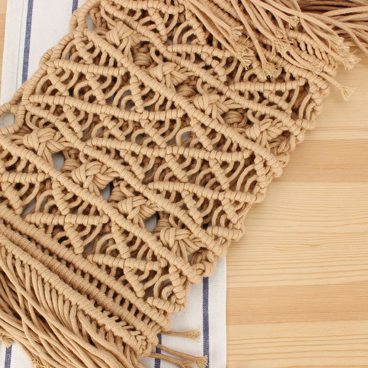 Macrame crossbody bag with fringes and inner pocket Bowlift