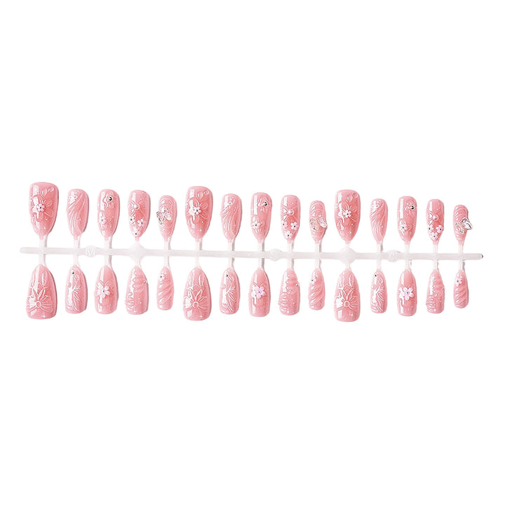 Decorative Floral Press-On Nail Art Set Bowlift