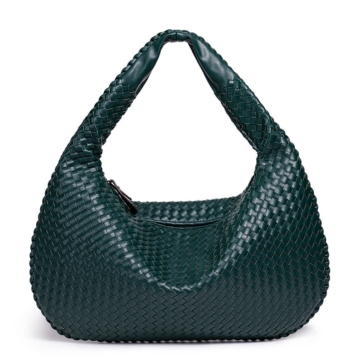 Woven Leather Shoulder Bag Bowlift