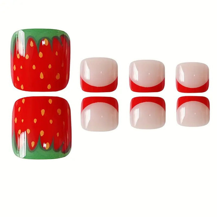 Artistic Strawberry-Themed Pedicure Bowlift