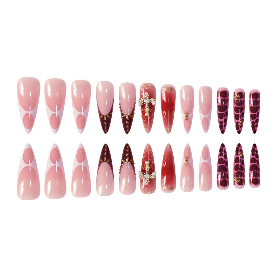 Glamorous Decorative Stiletto Press-On Nail Set Bowlift