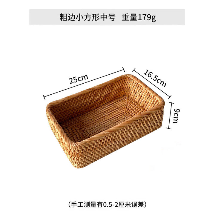 Women rectangular storage basket made of handwoven natural material Bowlift