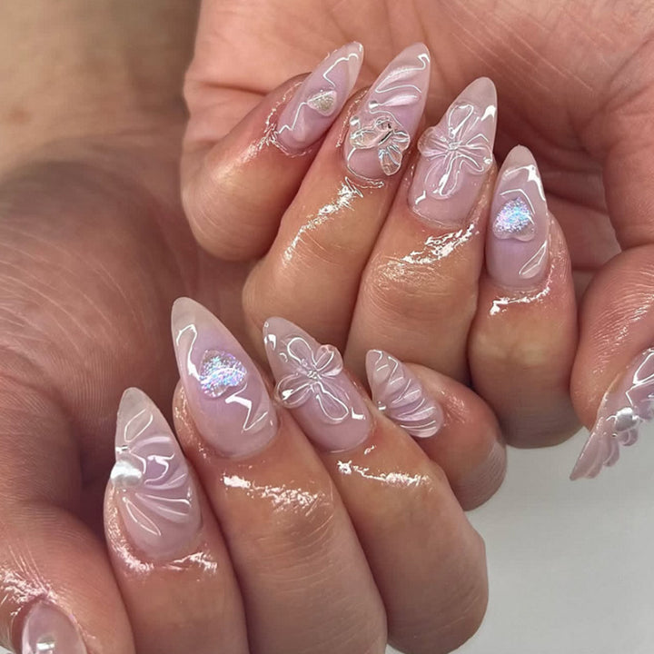 Artful lace nails with elegant decoration Bowlift
