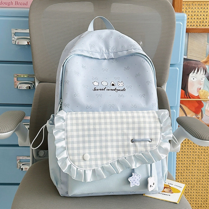Charming Ruffled Design Backpack