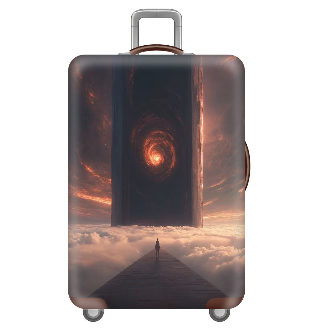 Unisex nano elastic suitcase cover with starry sky city motif, stretch protective cover for trolley luggage Bowlift