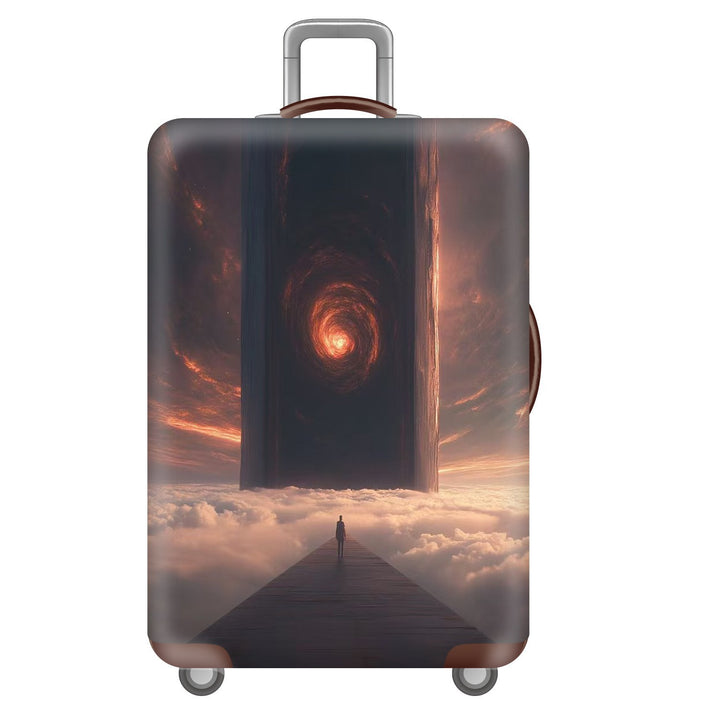 Unisex nano elastic suitcase cover with starry sky city motif, stretch protective cover for trolley luggage Bowlift