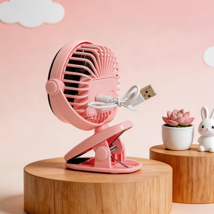 Women Portable Hand Fan with Creative Animal Ears Bowlift